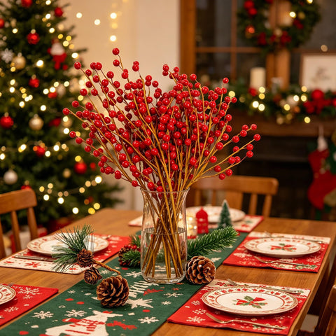 DR.DUDU clustered stems in a vase creating quick festive centerpiece