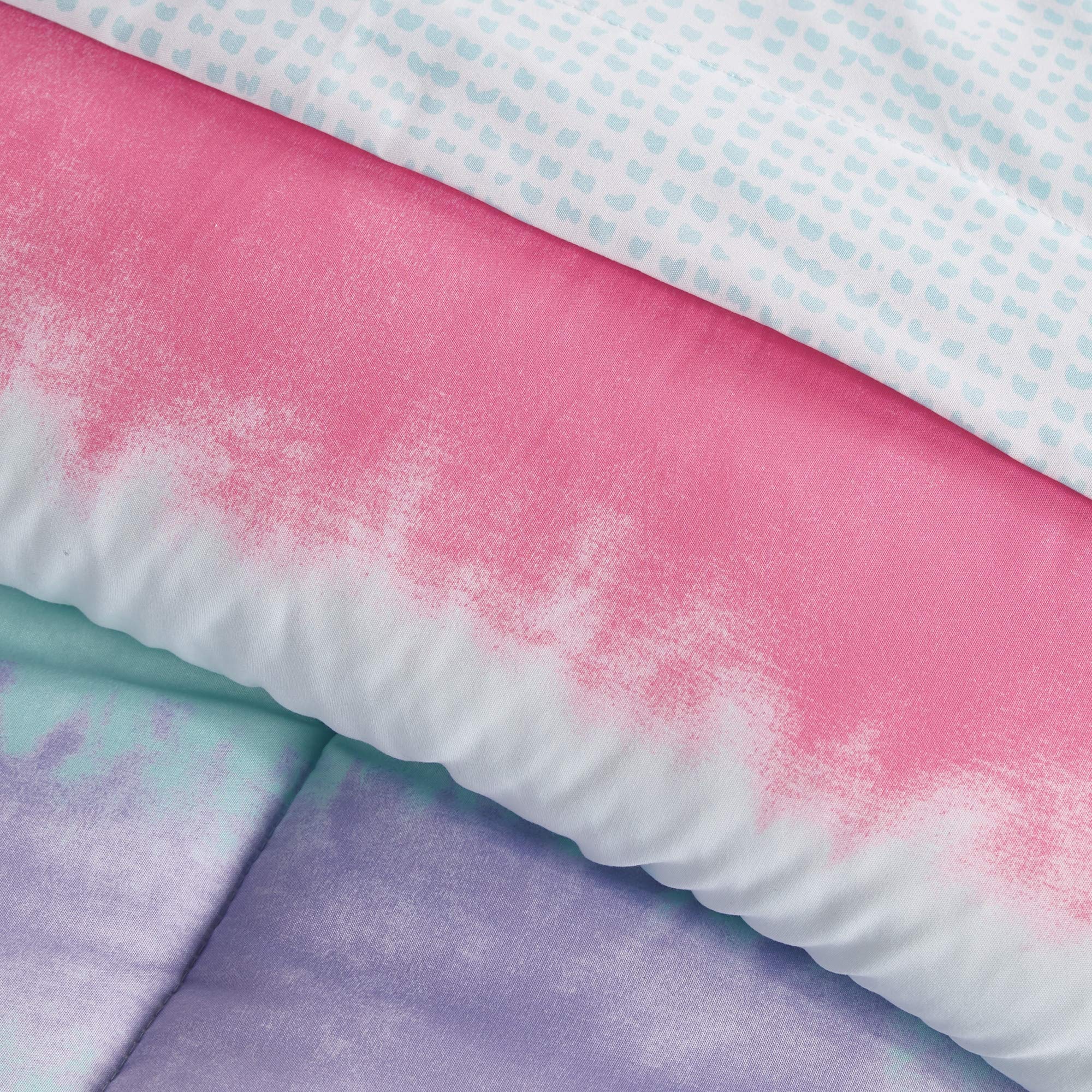 dream FACTORY comforter reverse solid pink side showing versatile styling and calmer bedroom option benefits