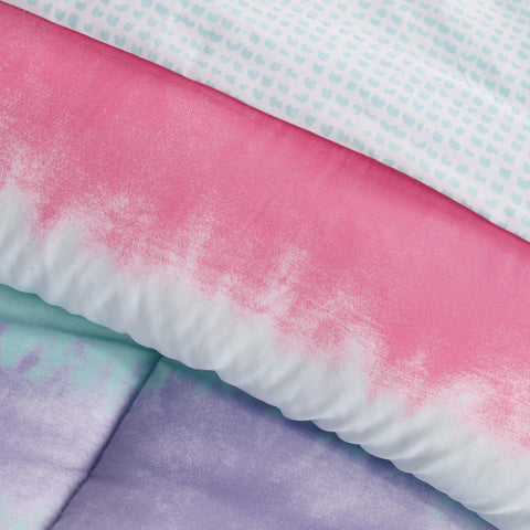 dream FACTORY comforter reverse solid pink side showing versatile styling and calmer bedroom option benefits