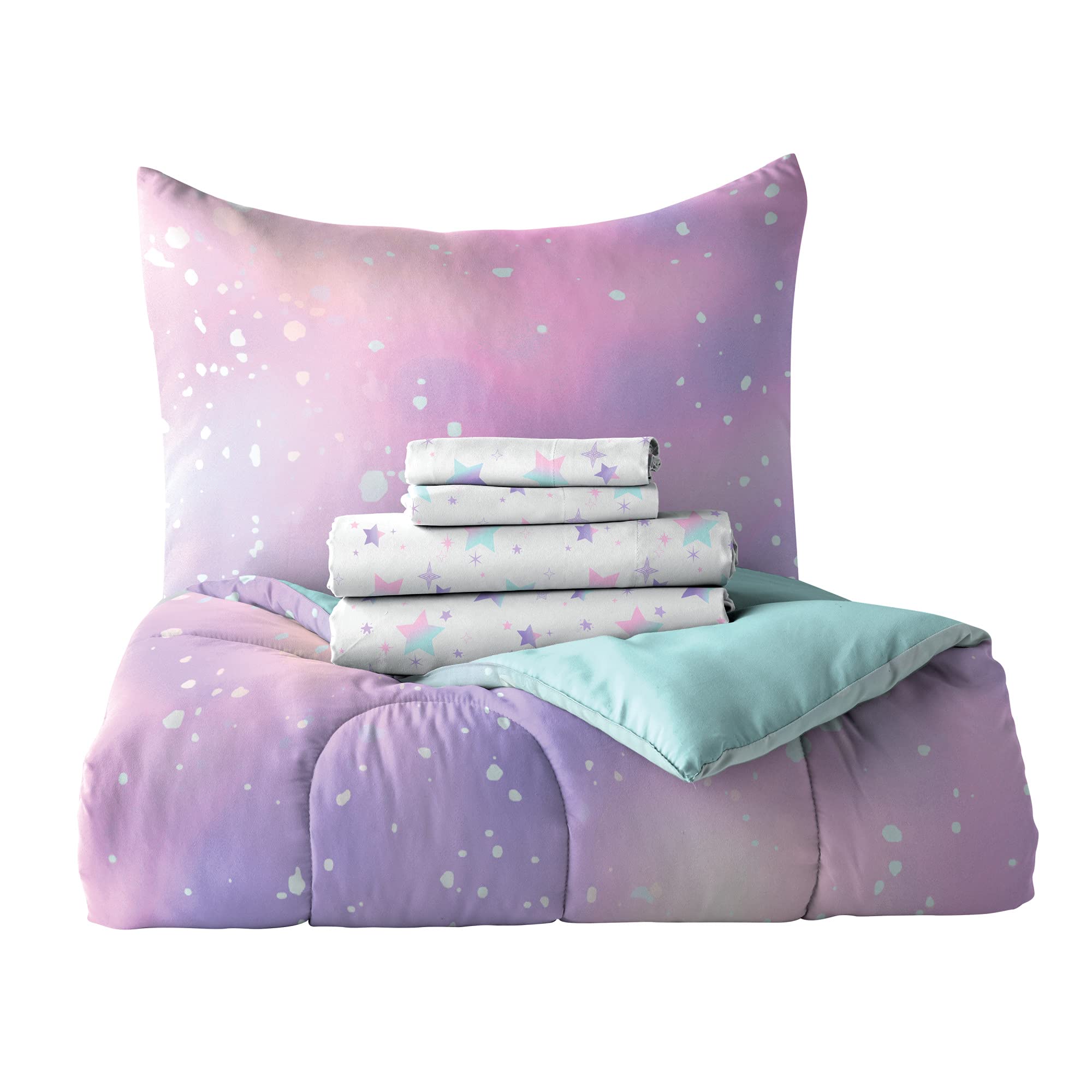 dream FACTORY bedding on a twin bed with ruler for scale showing accurate sizing and fit benefit