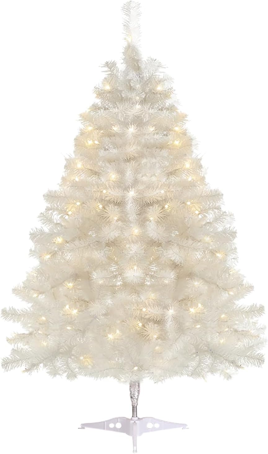 Dream Loom front view tabletop tree showing full white branches and festive presence