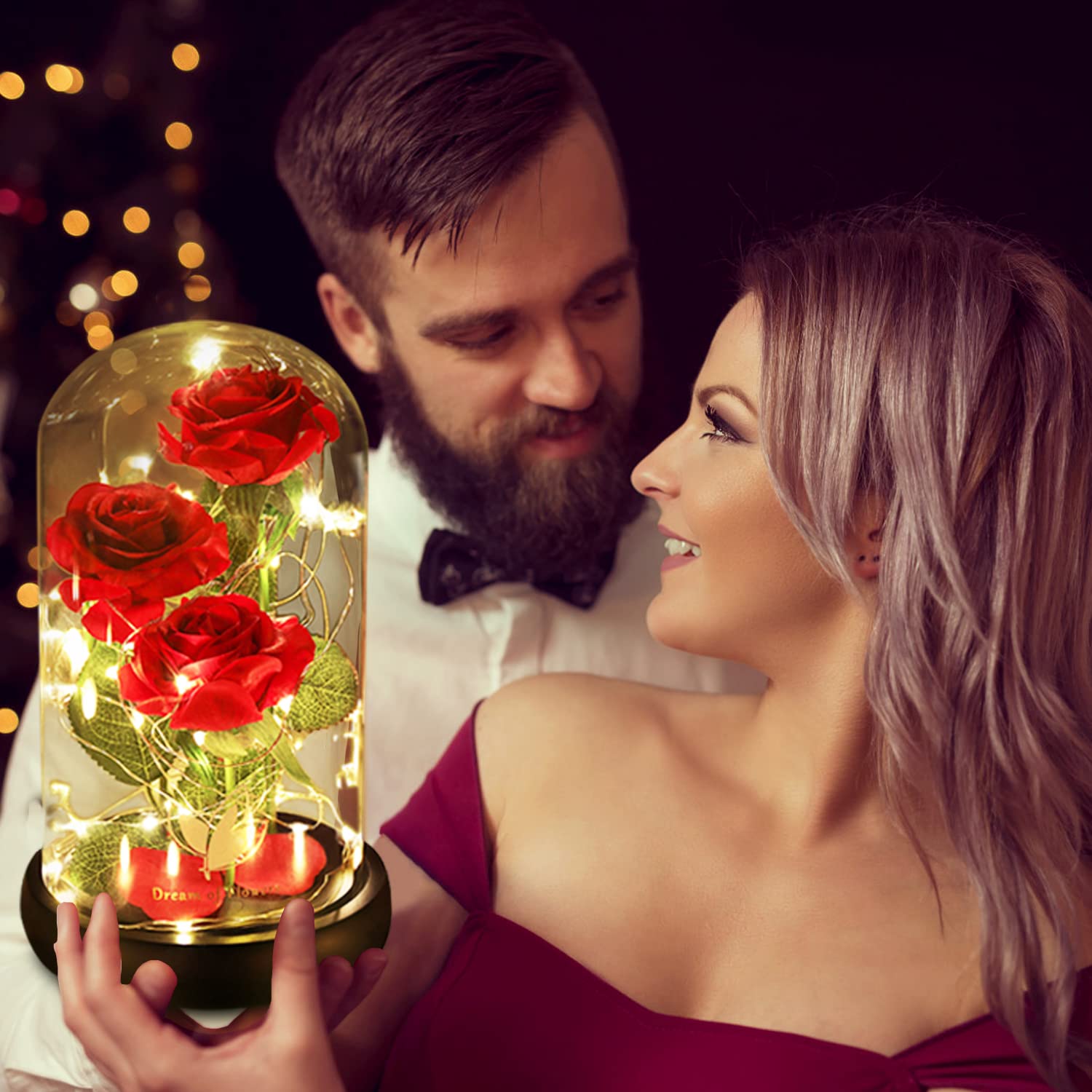 Dream of Flowers cleaning the glass dome easily for long-lasting clarity