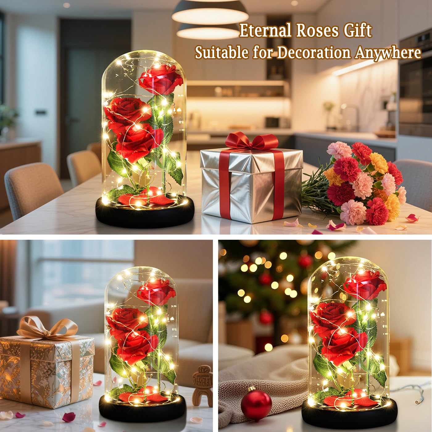 Dream of Flowers lamp casting warm glow across living room decor