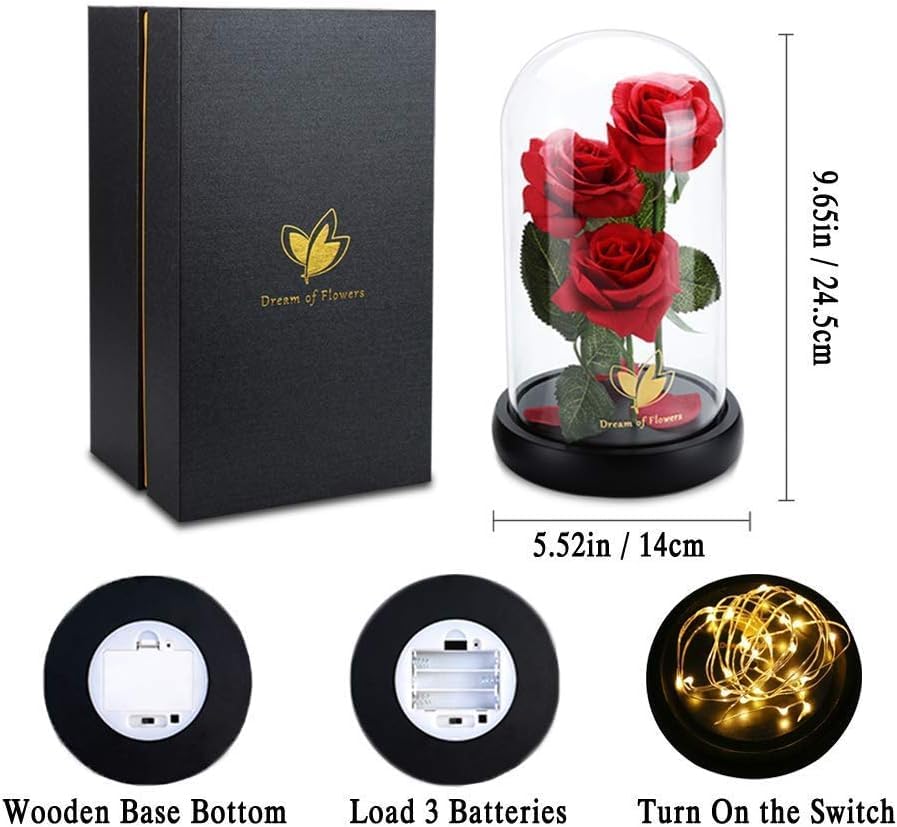 Dream of Flowers LED lighting glowing inside dome creating cozy ambient light