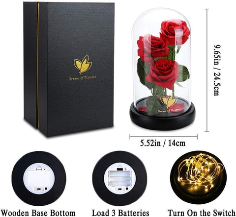 Dream of Flowers LED lighting glowing inside dome creating cozy ambient light