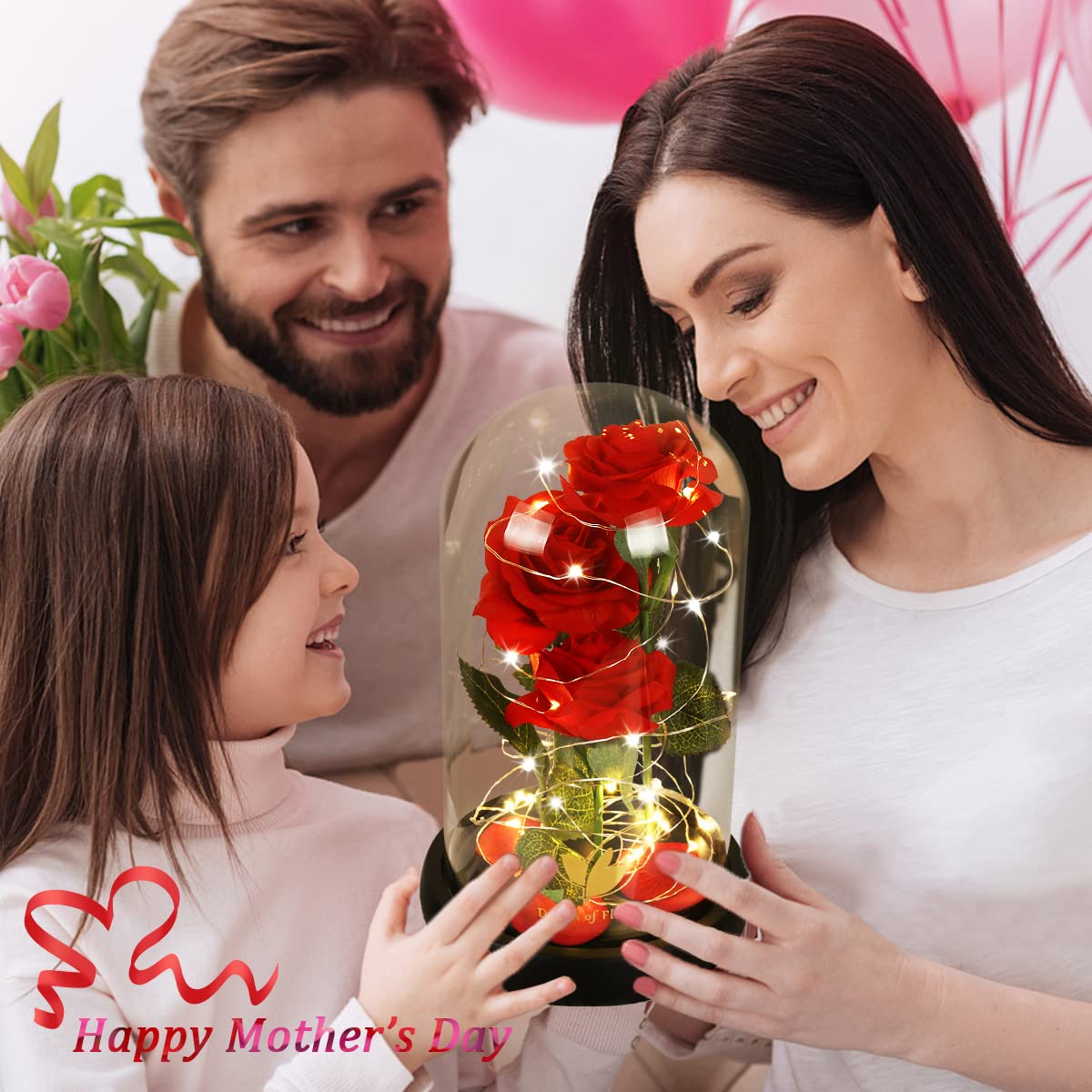 Dream of Flowers LEDs wrapped around stem providing soft ambient light