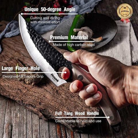 Dream Reach Huusk handle grain and rivets for ergonomic grip and balance