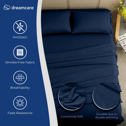 DREAMCARE fitted sheet deep pocket detail ensuring snug fit