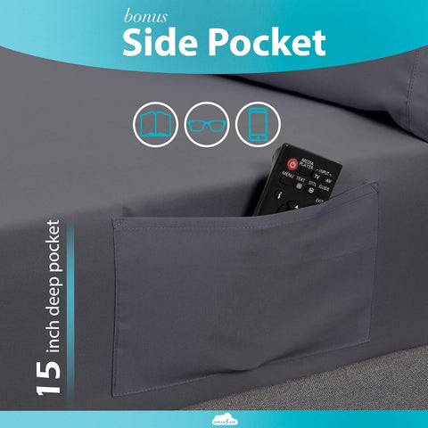 DREAMCARE fitted sheet deep pocket detail ensures secure fit