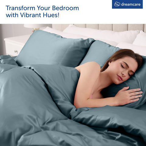 DREAMCARE flat sheet spread on a king bed showing smooth drape and cooling feel benefit