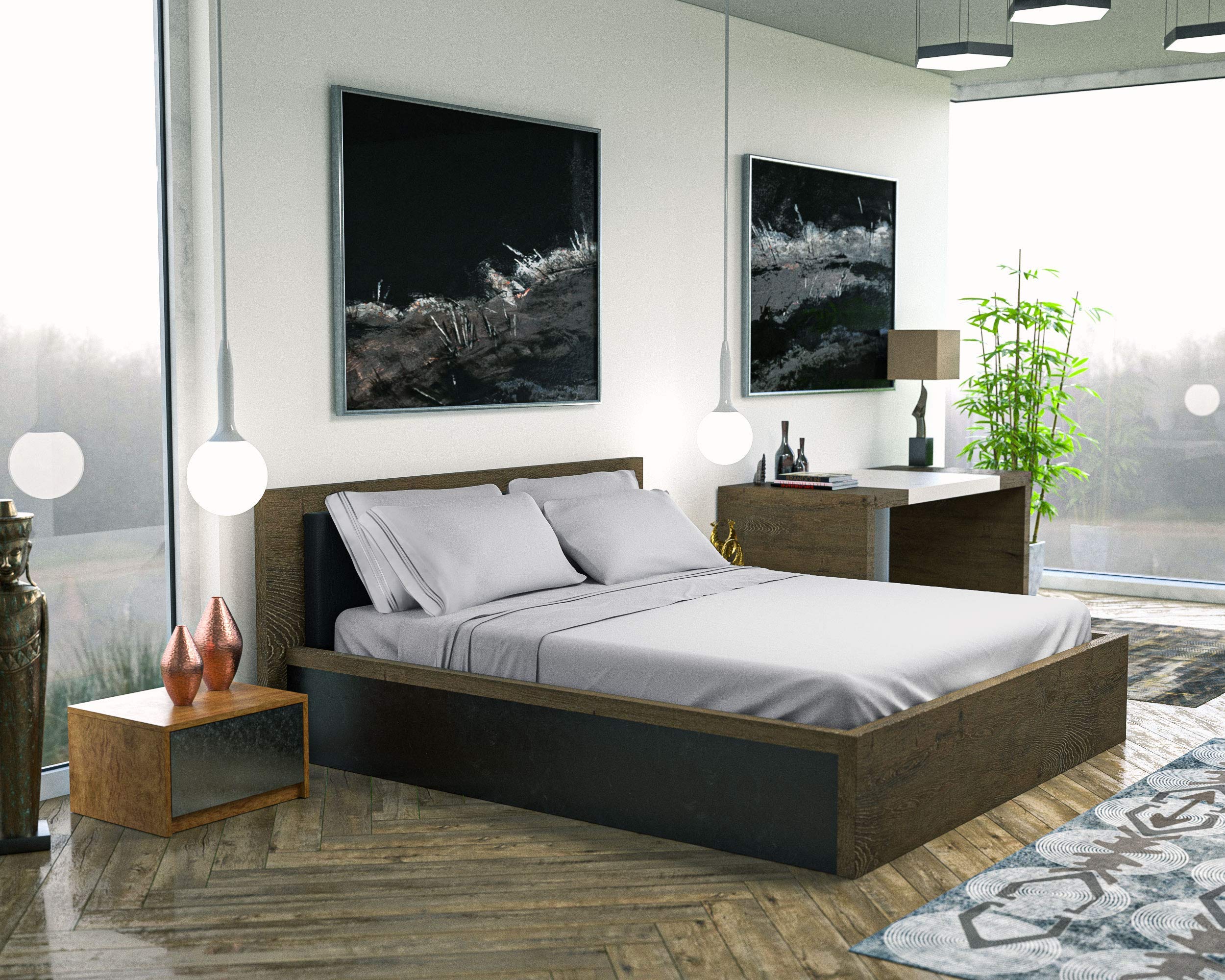 DREAMCARE bedroom scene displays cooling sheets in a relaxed setting