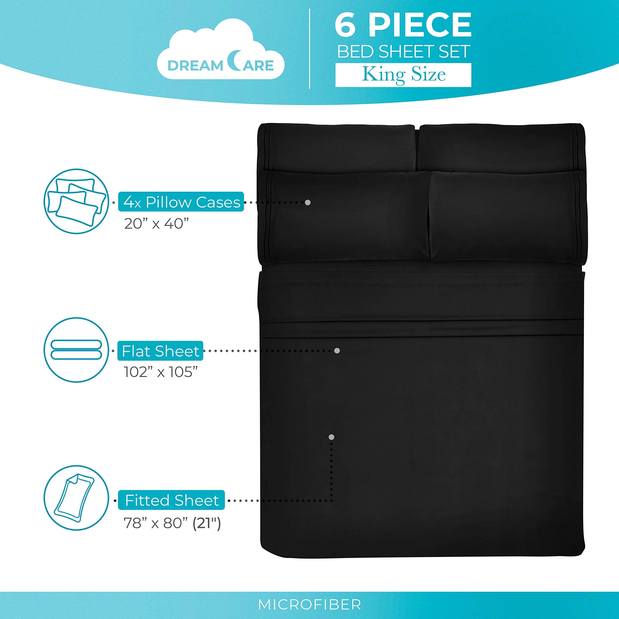 DREAMCARE four pillowcases neatly folded offering coordinated bedroom style