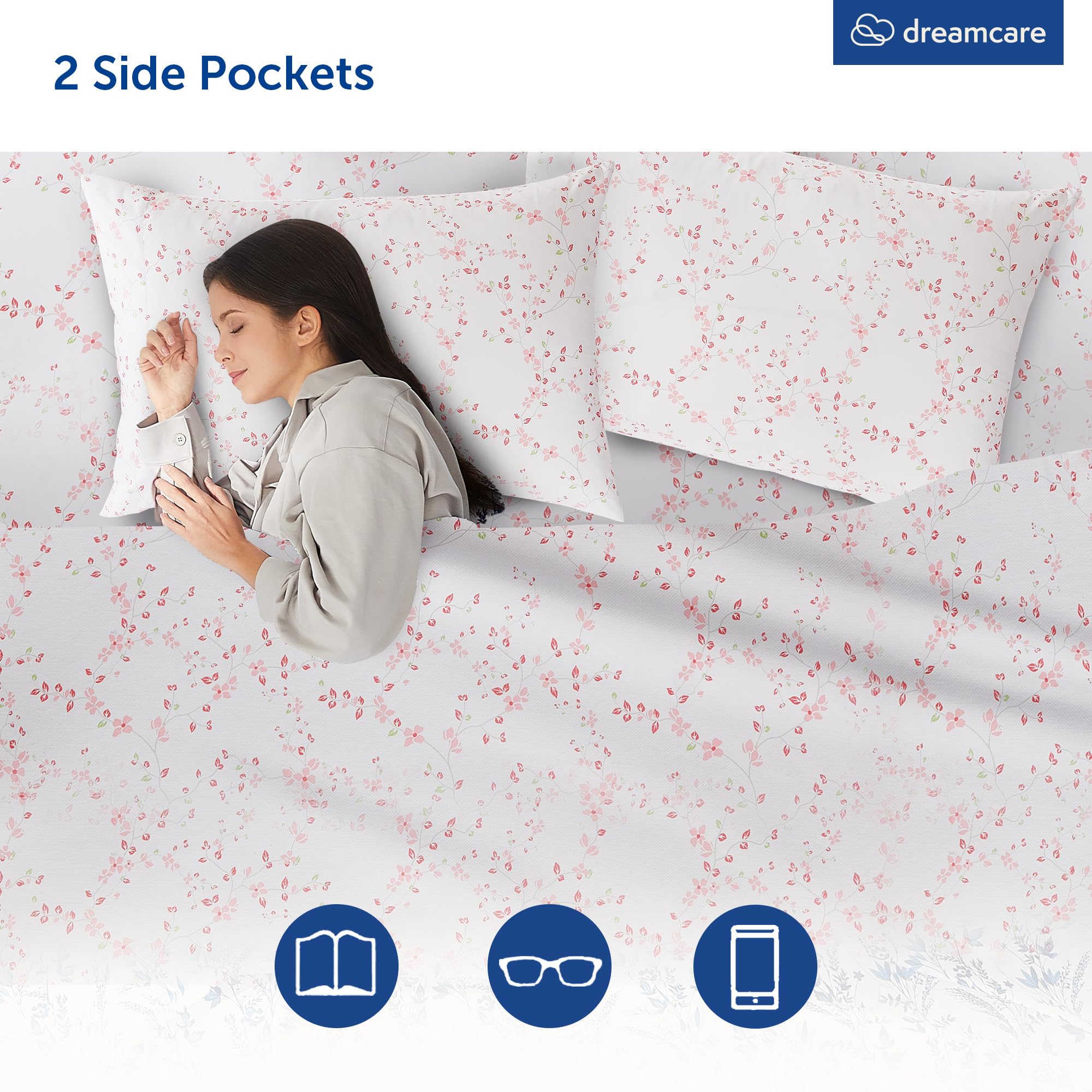 DREAMCARE sheet fitted on a 15-inch mattress demonstrating deep-pocket secure fit