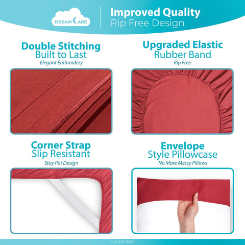 DREAMCARE sheet on mattress showing deep pocket fit up to 21 inches