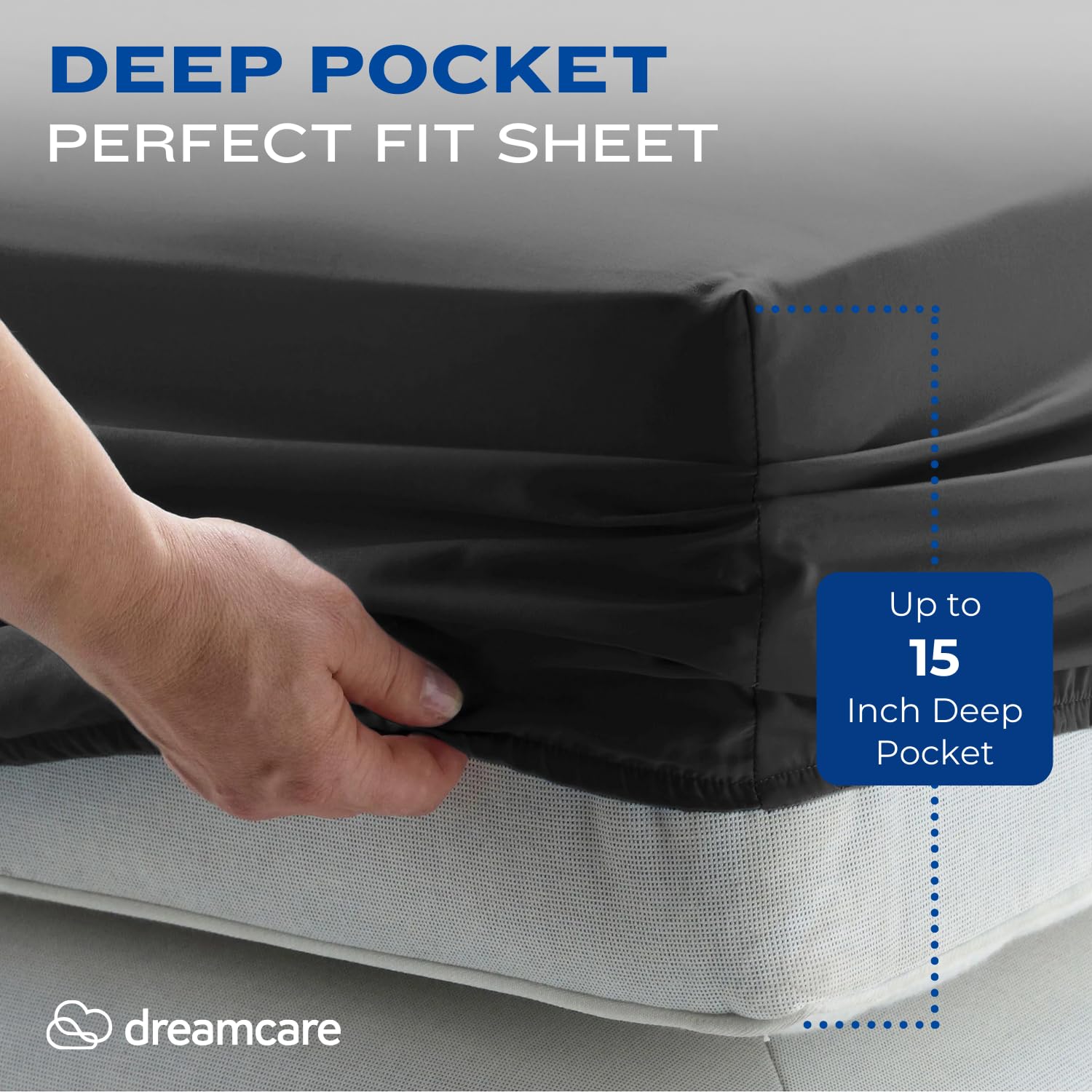 DREAMCARE side pocket close-up holding phone for easy bedside access