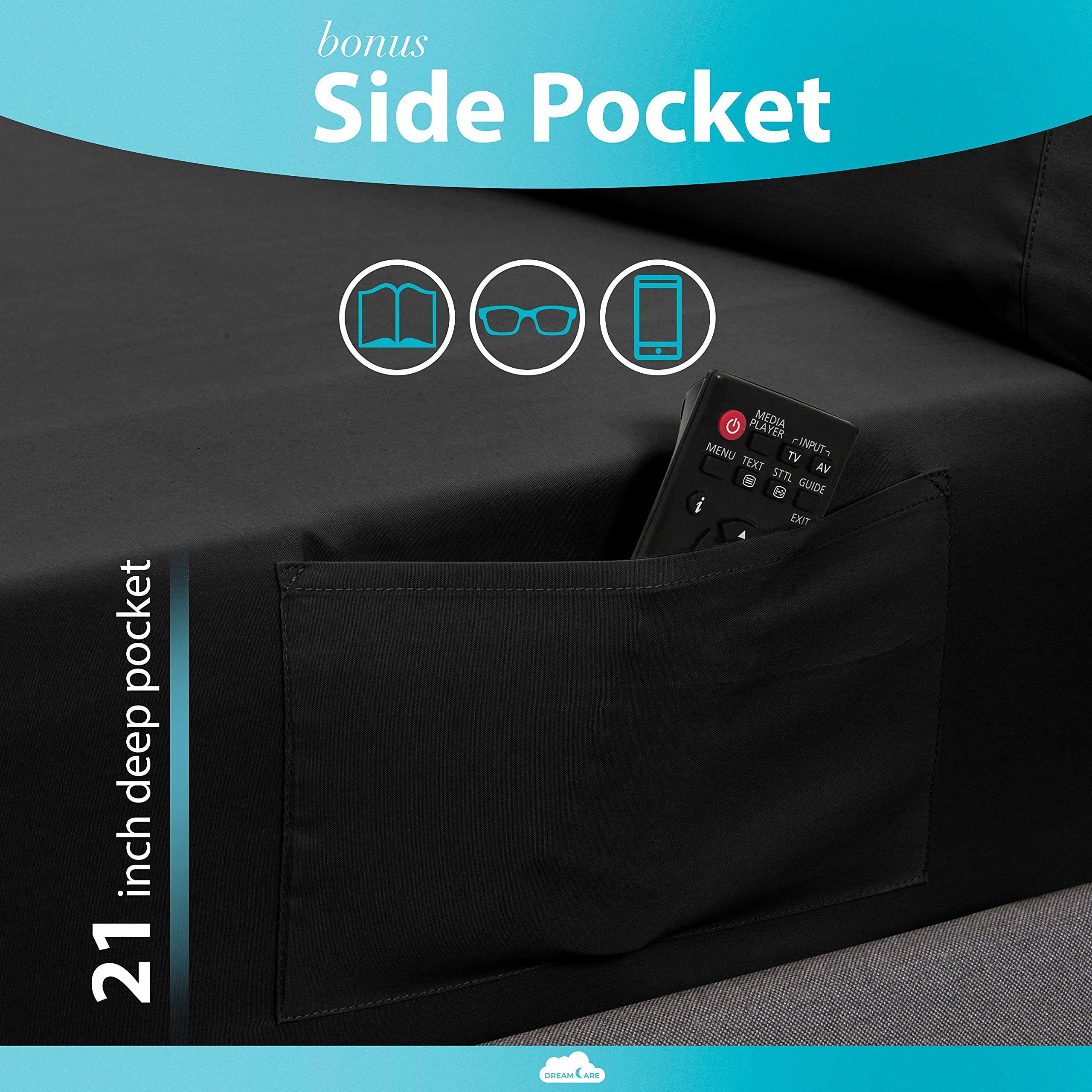 DREAMCARE side pocket detail holding phone for convenient bedside storage