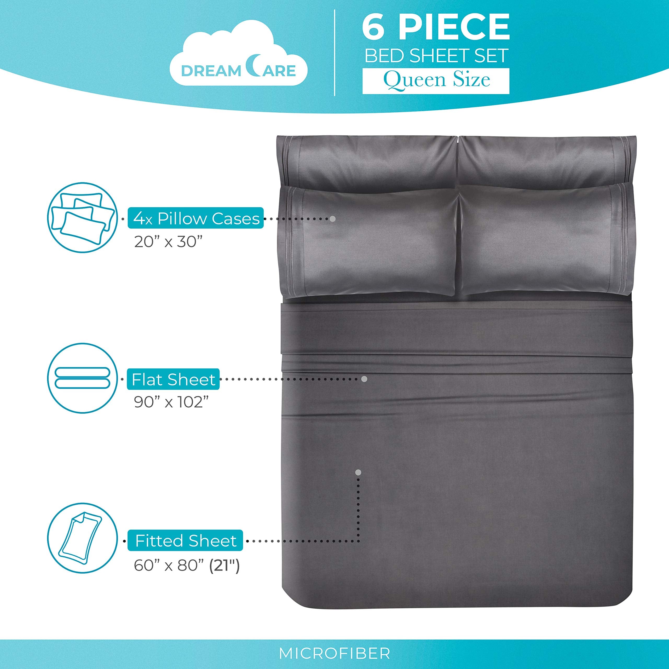 DREAMCARE pillowcase stack displaying soft look and easy care