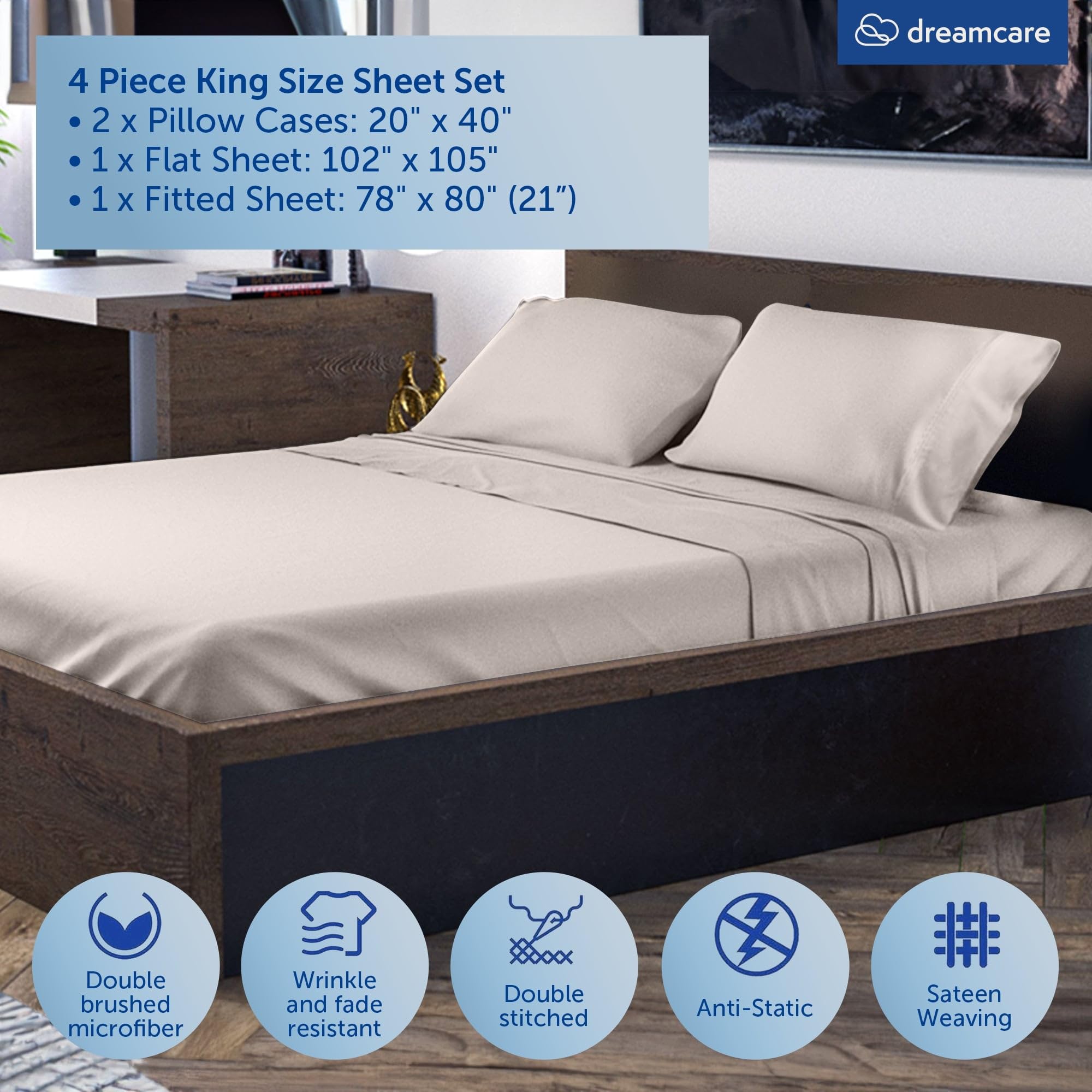 DREAMCARE side pocket close-up holding a phone for handy bedside storage benefit