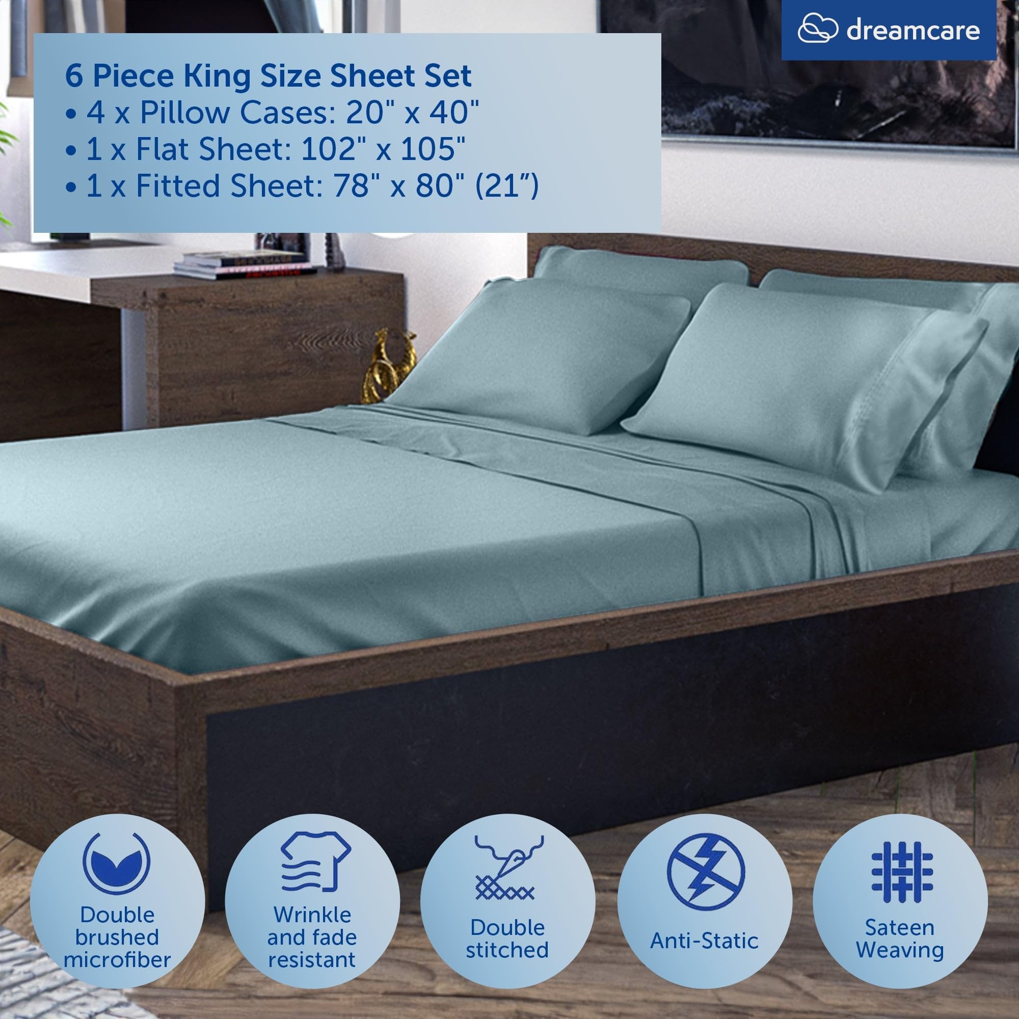 DREAMCARE side pocket holding phone and glasses for bedside convenience benefit