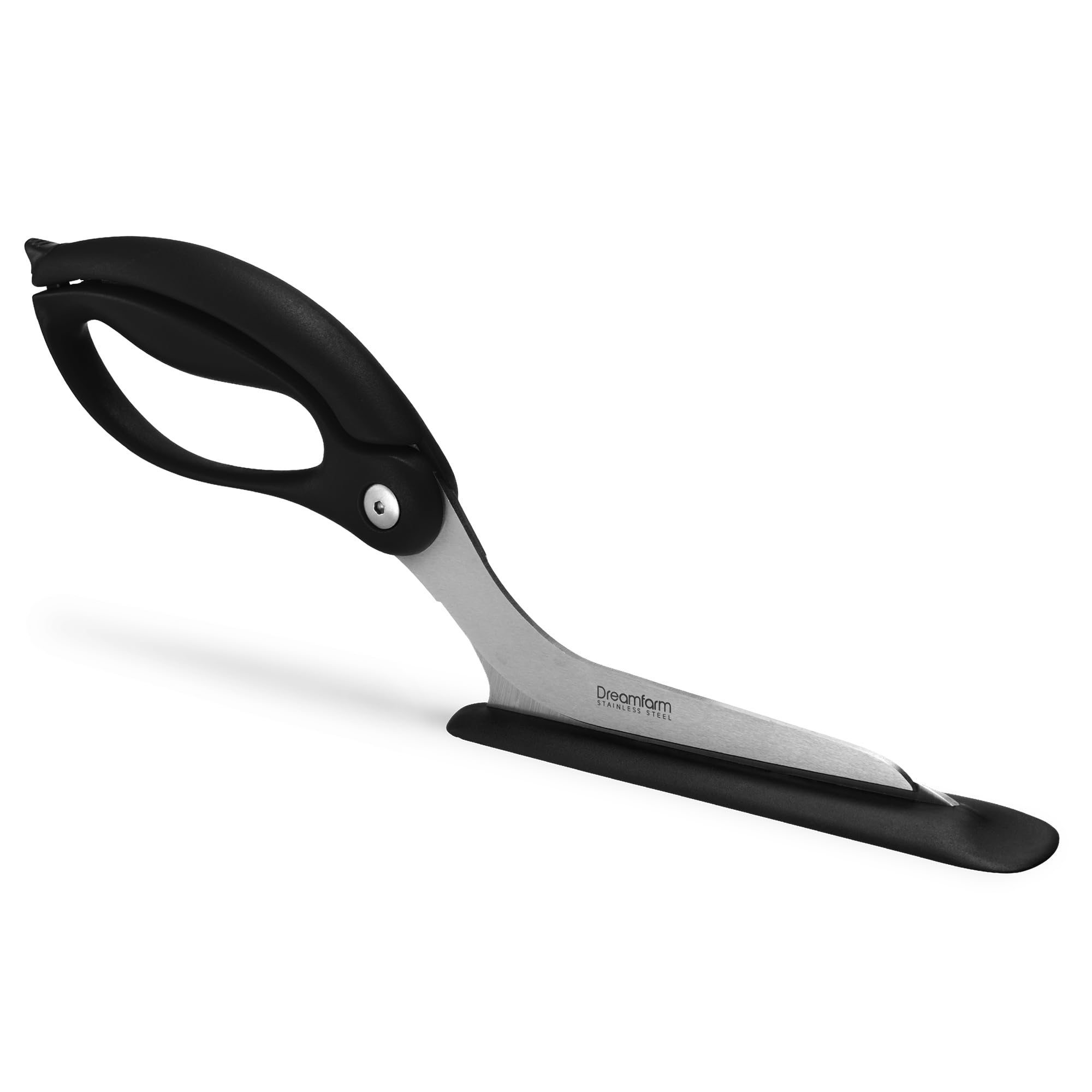 Dreamfarm Scizza front view showing ergonomic handle and cutter for easy control
