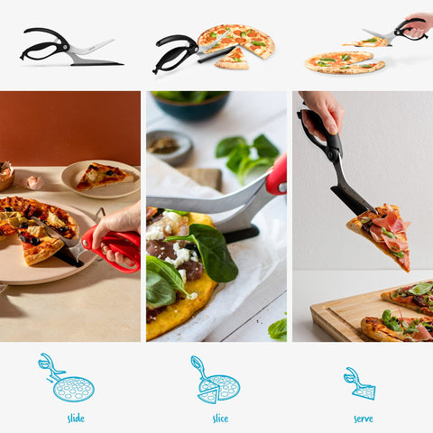 Dreamfarm Scizza nylon base detail demonstrating non-stick, cookware-safe protection