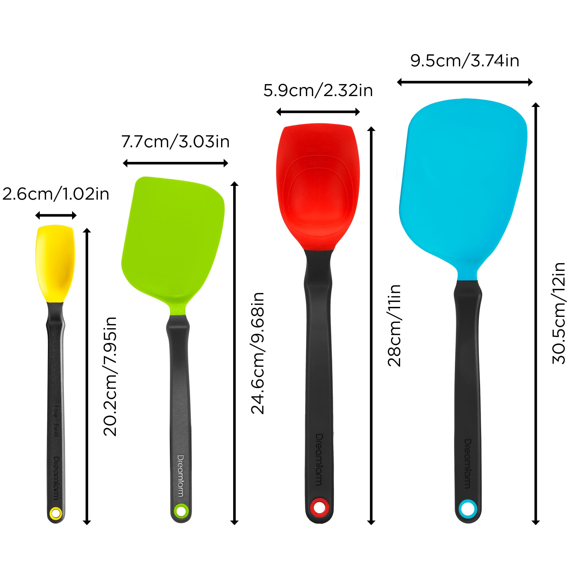 Dreamfarm Supoon close-up showing scooping edge and precise measuring benefit