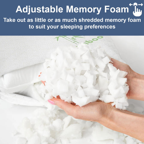 DreamField Linen shredded memory foam detail showing conforming support benefit