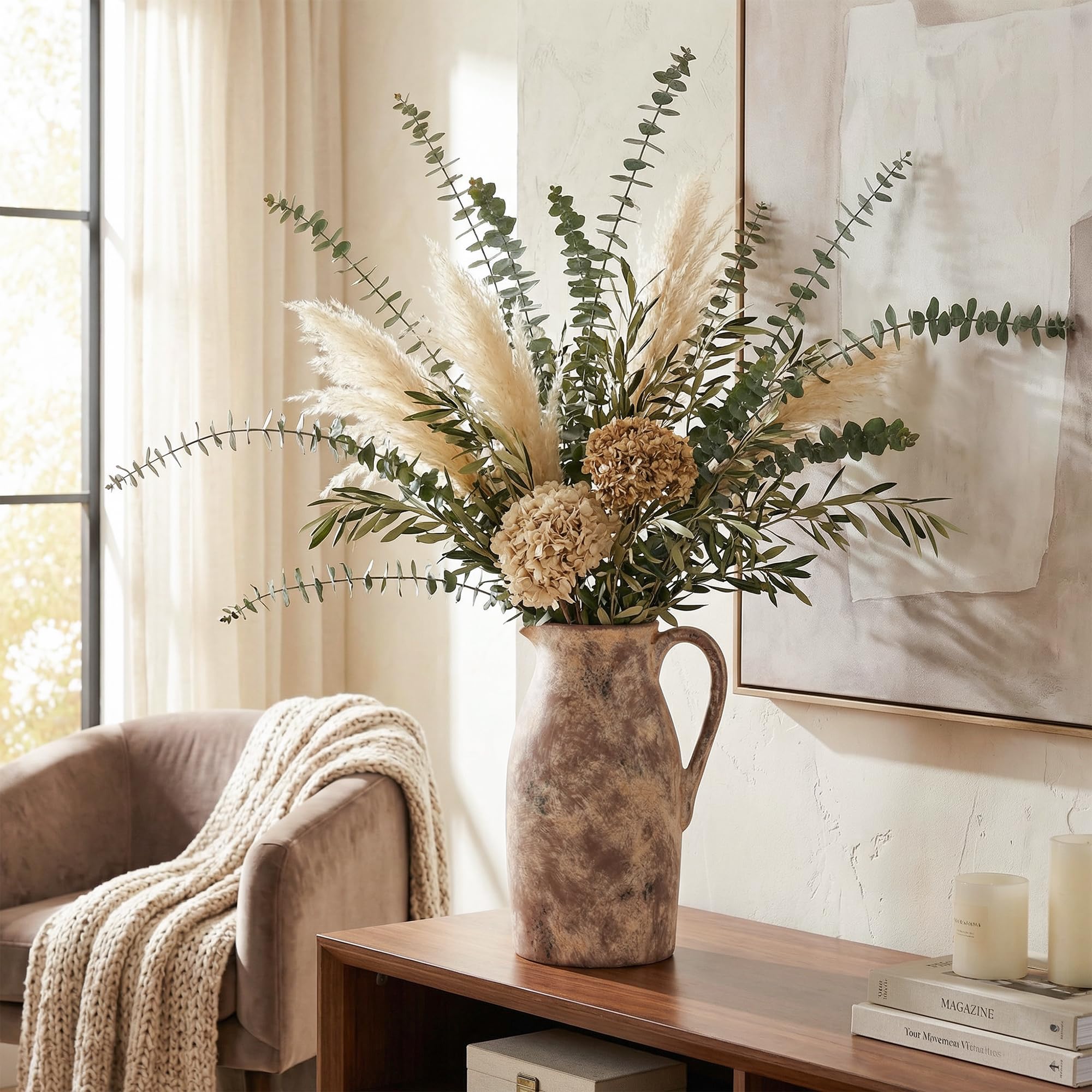 dreamloom styled with pampas grass adding soft vertical movement and warmth