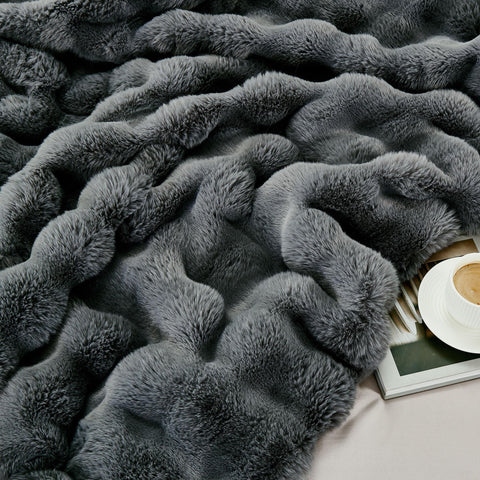 DREAMNINE draped over armchair showcasing decorative texture and cozy seating benefit