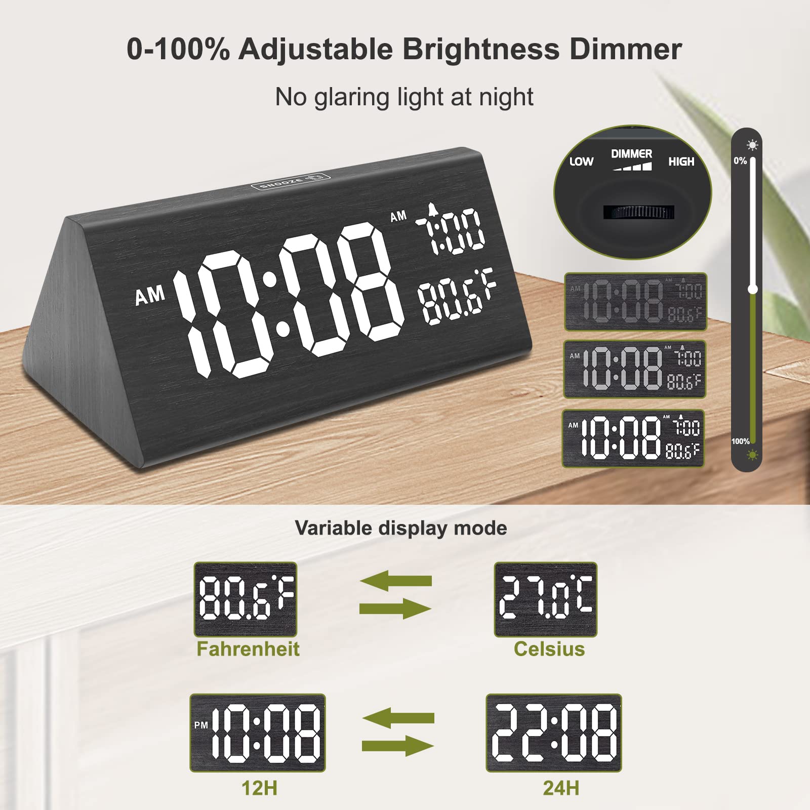 DreamSky brightness demo showing dim and bright display options