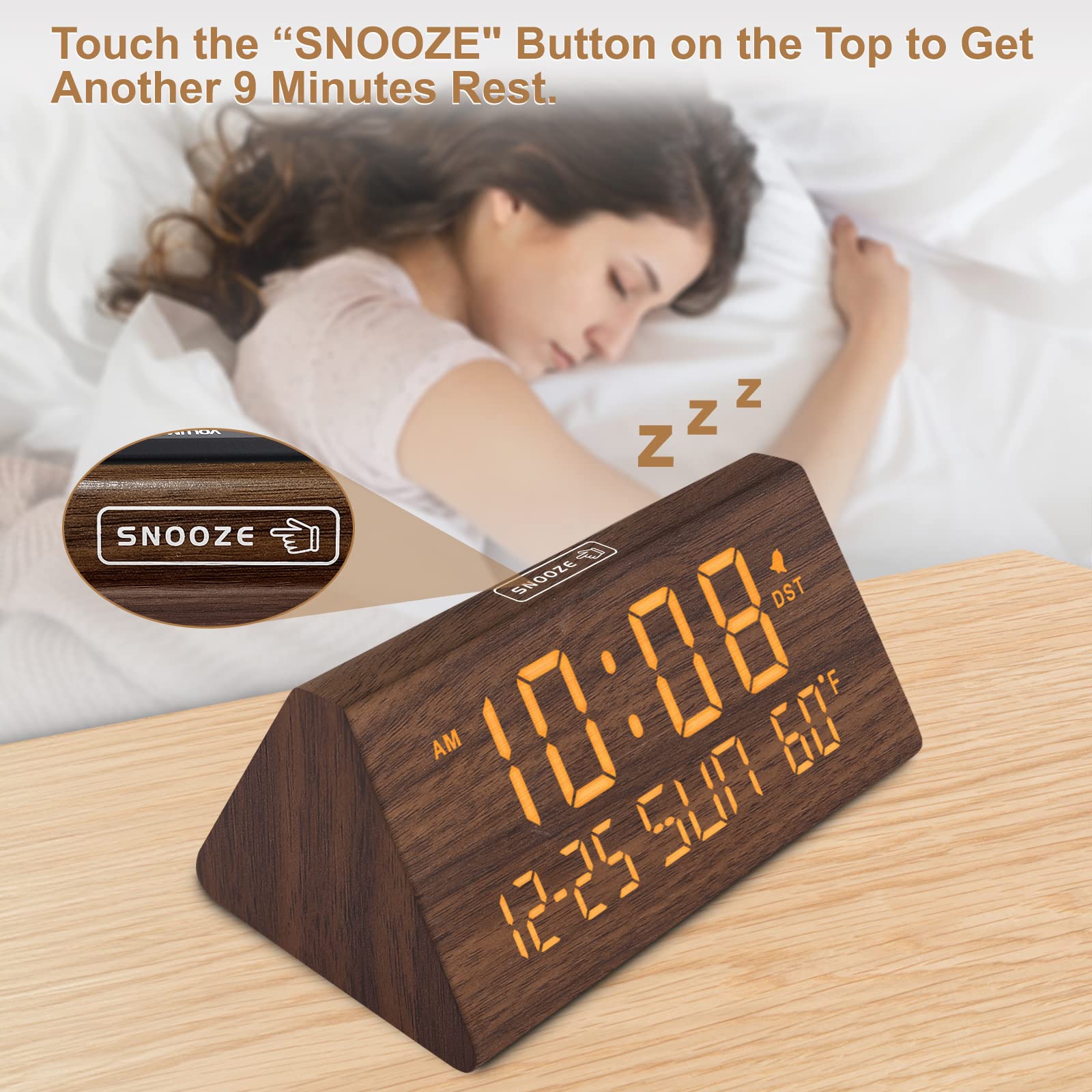 DreamSky top snooze button image showing tap control for easy nine-minute snooze