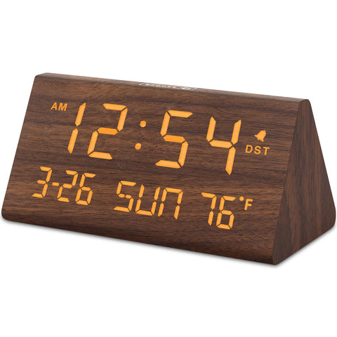 DreamSky front display showing large time date and temperature, easy viewing benefit
