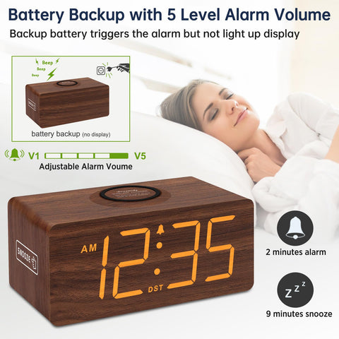 DreamSky on a nightstand beside lamp and book showing organized, cable-free setup