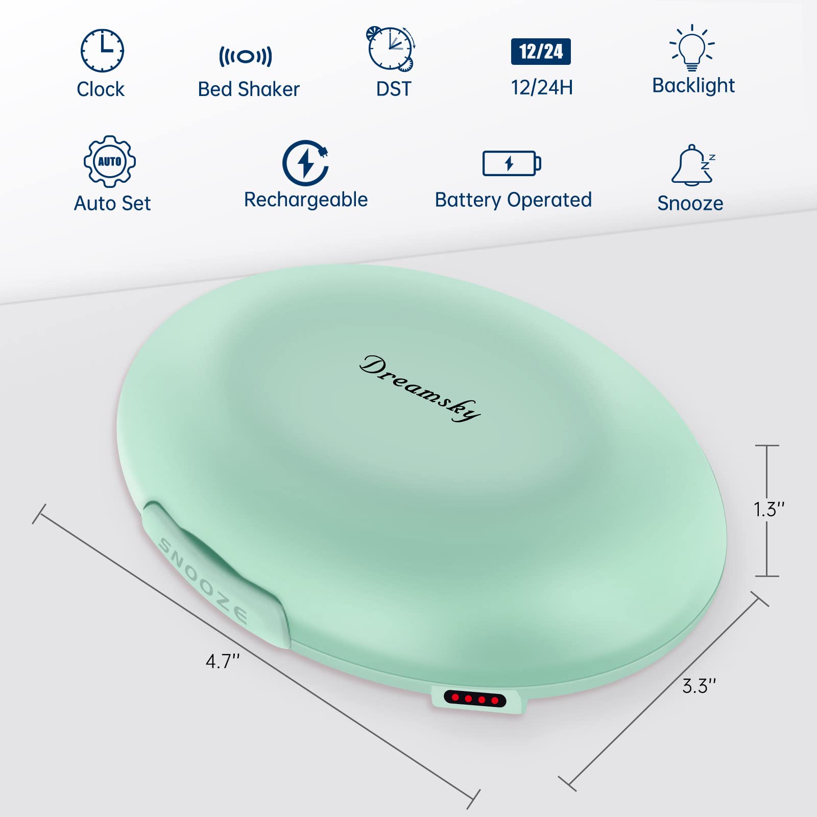 DreamSky next to smartphone for size comparison and travel-friendly portability