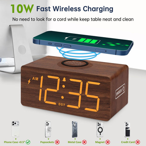 DreamSky top view with phone on 10W wireless charging pad fast charges device overnight