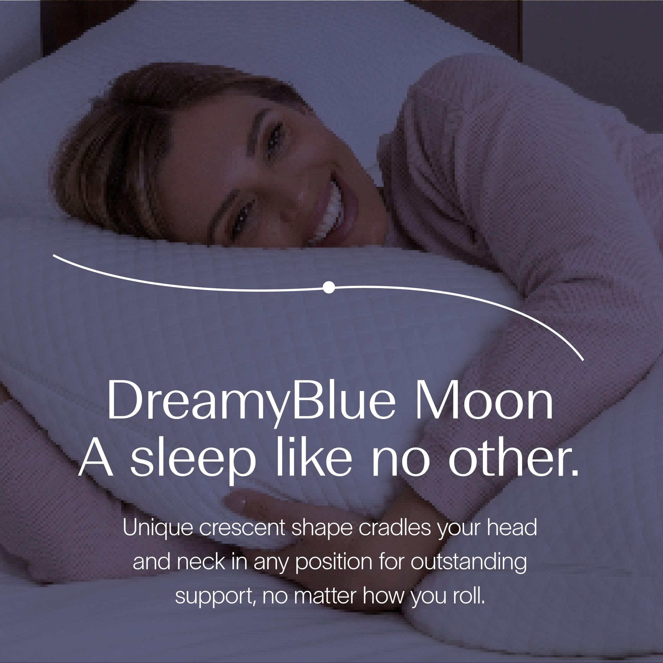 DreamyBlue close-up of shredded memory foam and down-like tufts showing customizable support