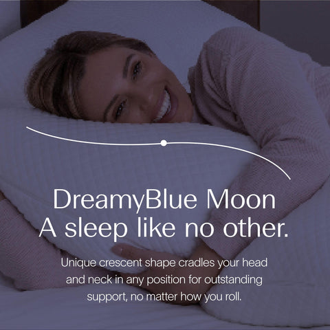 DreamyBlue close-up of shredded memory foam and down-like tufts showing customizable support