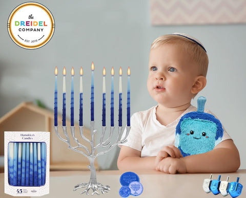 The Dreidel Company close-up on tapered candle tip showing smooth wax and clean burn quality