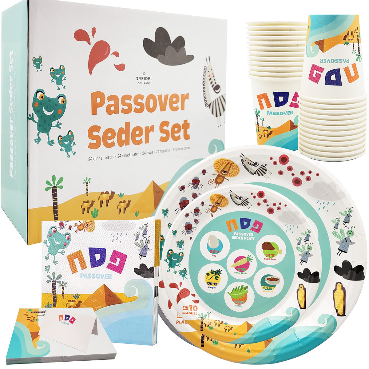 The Dreidel Company full Ten Plagues set on table showing organization benefit