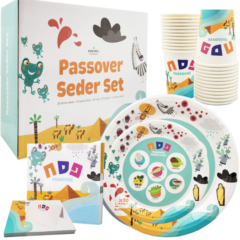 The Dreidel Company full Ten Plagues set on table showing organization benefit