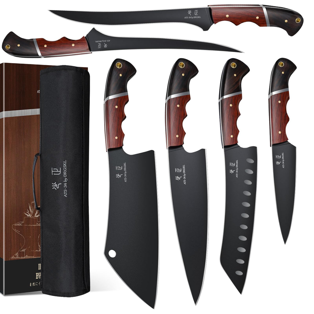 DRGSKL front packaging showing full 6-piece set and elegant box for gifting
