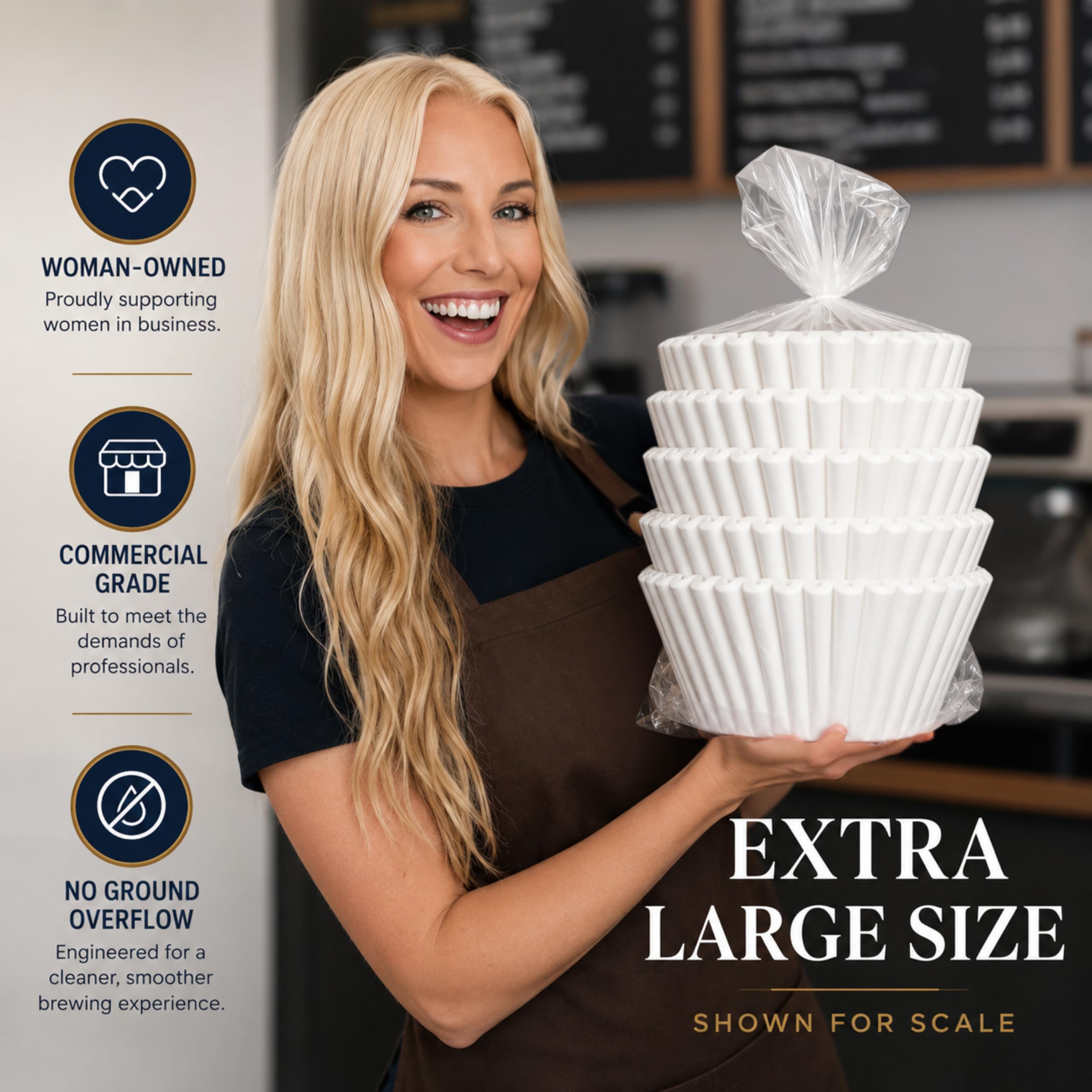 DRINK KATY'S filter containing grounds to show strong walls and no tearing benefit