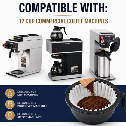 DRINK KATY'S filter fitted in a BUNN brewer for proper basket fit and flow