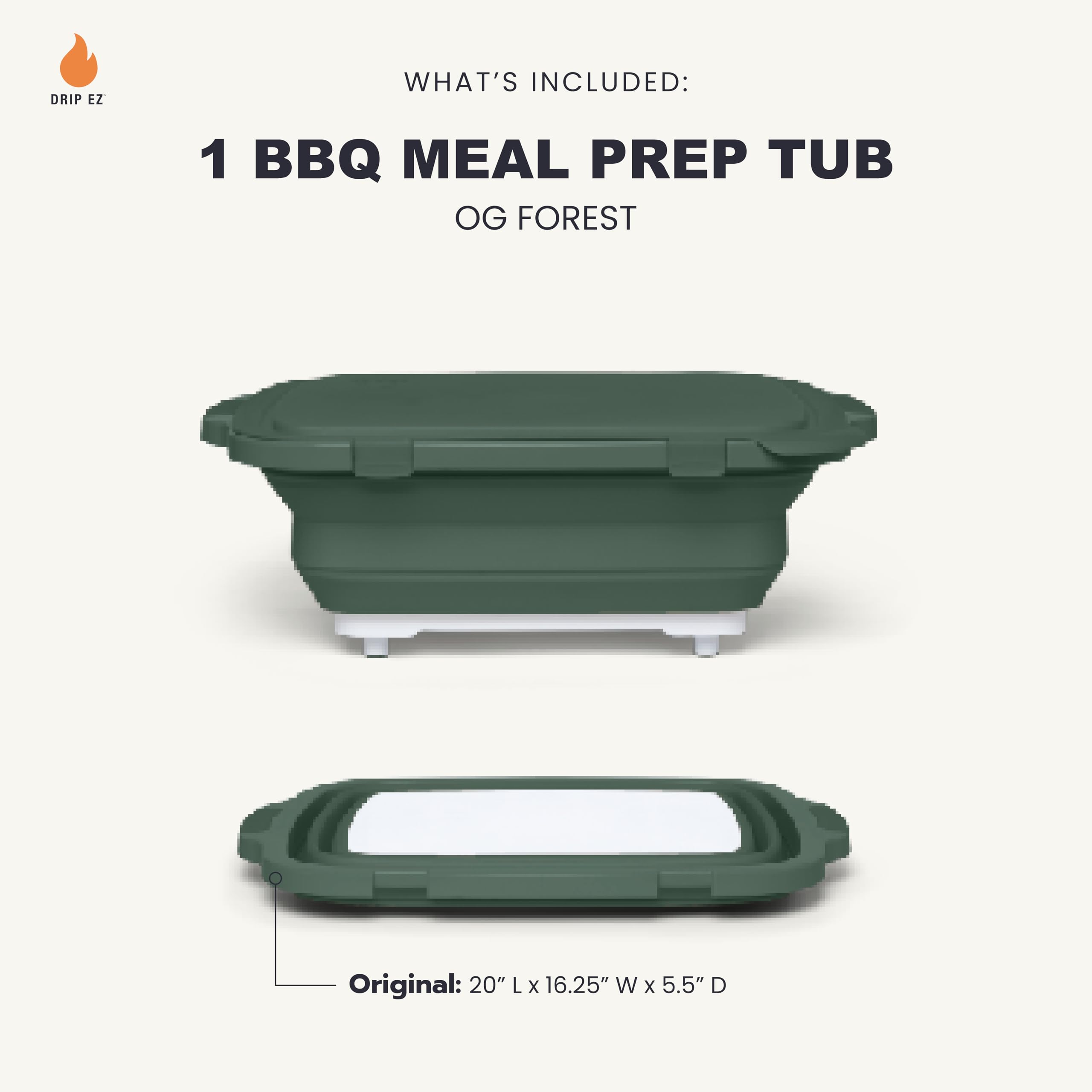 Drip EZ removable cutting board top view for clean chopping surface