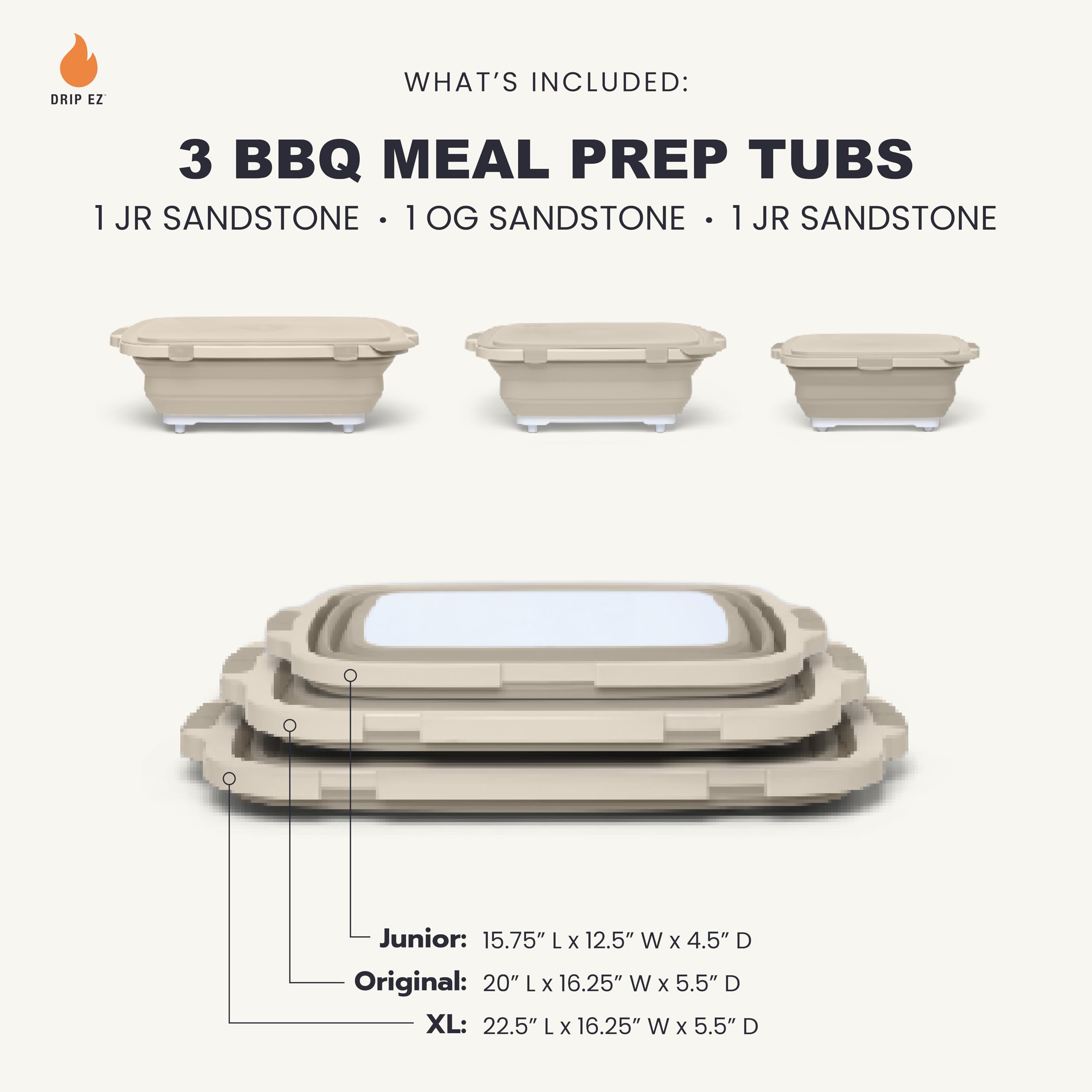 Drip EZ expanded tubs with cutting board demonstrating versatile prep surface