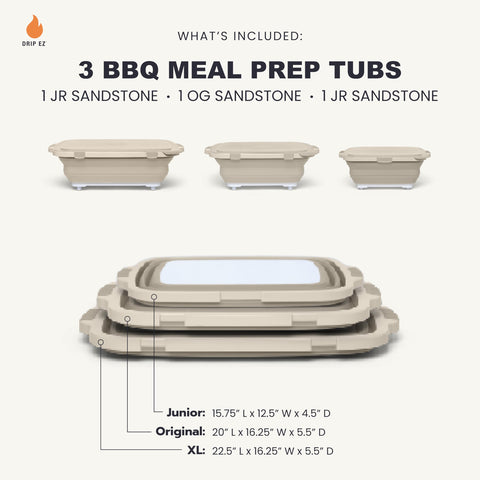 Drip EZ expanded tubs with cutting board demonstrating versatile prep surface