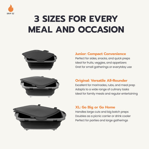 Drip EZ tubs collapsed flat illustrating compact storage and space-saving benefit