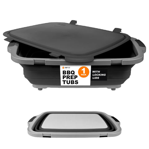 Drip EZ XL front view showing complete prep tub and accessories for organized cooking