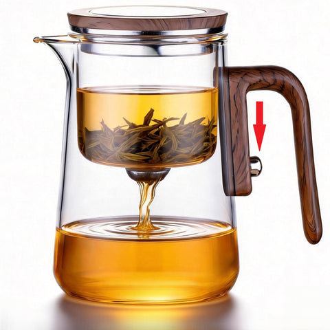 DRNKNSTX front view of teapot showing elegant glass and clear infusion benefit