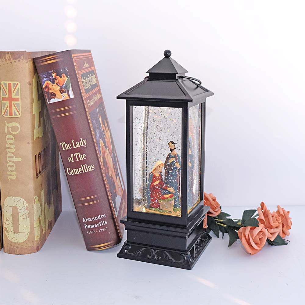 DRomance lantern on mantel showing size scale benefit: compact footprint for displays